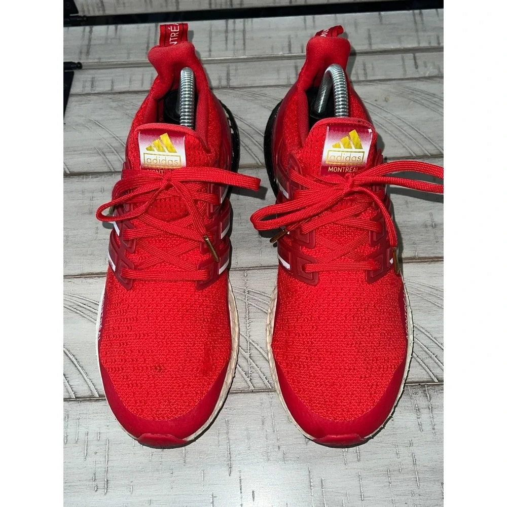 Adidas Mens UltraBoost DNA Montreal Scarlet Red Black Shoes Size 8.5 FY3426
